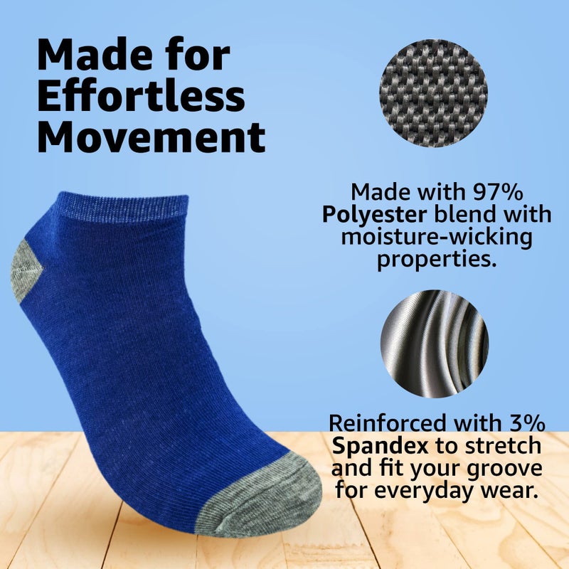 BRIGHT STAR Women's Low Cut Ankle Socks - 30-Pair | Soft & Comfortable Athletic Socks, Durable Polyester Blend, Machine Washable, Stylish Sock Pack for All Seasons (Size 9-11) - Image 4